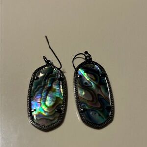 Kendra Scott Opalescent Abalone  Earrings with dark metal